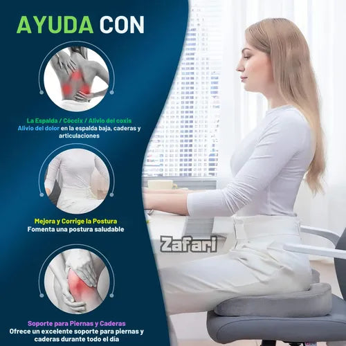 Almohadón Ortopédico Ergonómico Con Gel Frío Para Silla