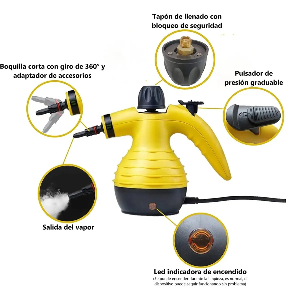 Maquina De Limpieza A Vapor Vaporera Profesional Limpiadora
