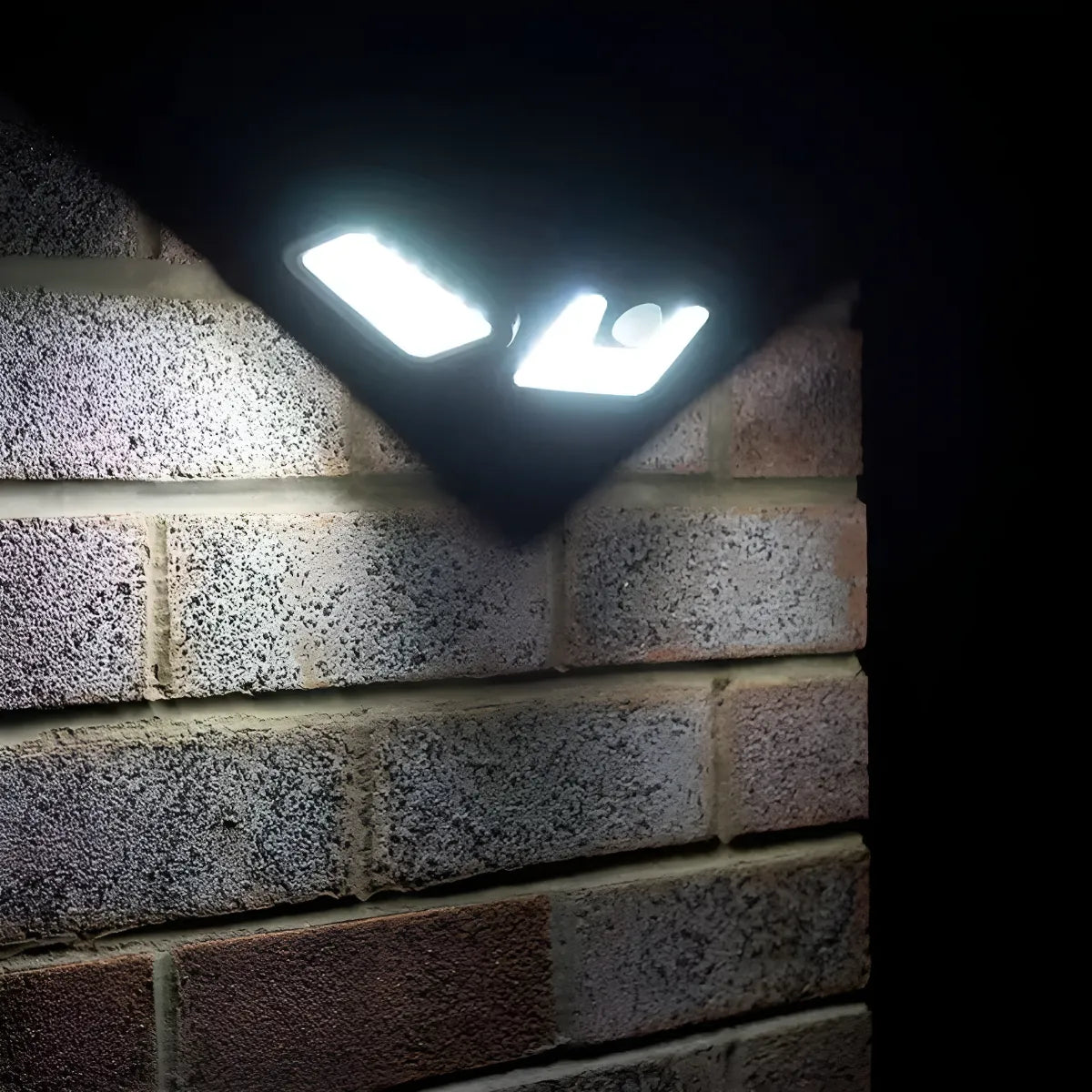 Luz Solar Exterior Con Sensor De Movimiento 3 Cabezales Negro
