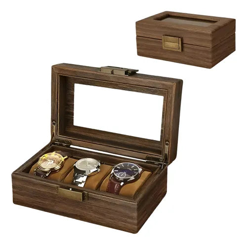 Caja Organizadora Madera Para Relojes 3 Compartimientos