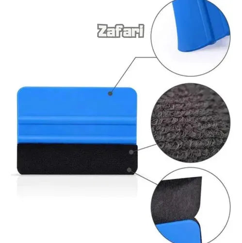 Kit Herramientas Ploteo Auto Vinilo Espátula Scraper Tintado Azul