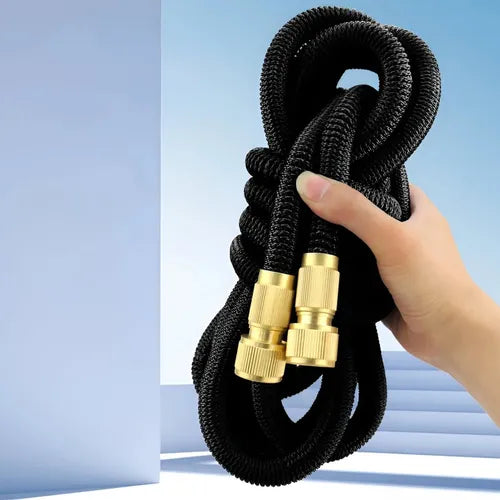 Manguera De Riego Extensible + Pistola Jardín Multifunción Negro