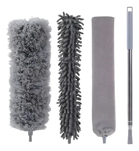 Plumero Extensible Microfibra Para Limpieza 2,5 Mts 3 En 1 Gris Oscuro