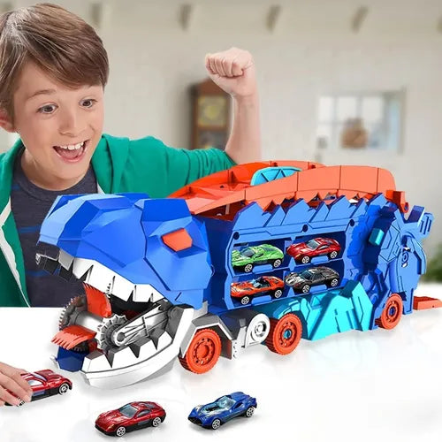 Set Dinosaurio Con Pista Y 2 Autos Juguete Interactivo Niños Multicolor