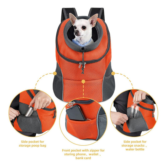 Mochila Para Perros Pequeña, Transpirable Y Segura Rojo