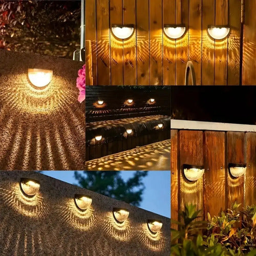 Foco Solar Led Pared Exterior Pack 2 Unidades Para Jardín Blanco (foto 4)