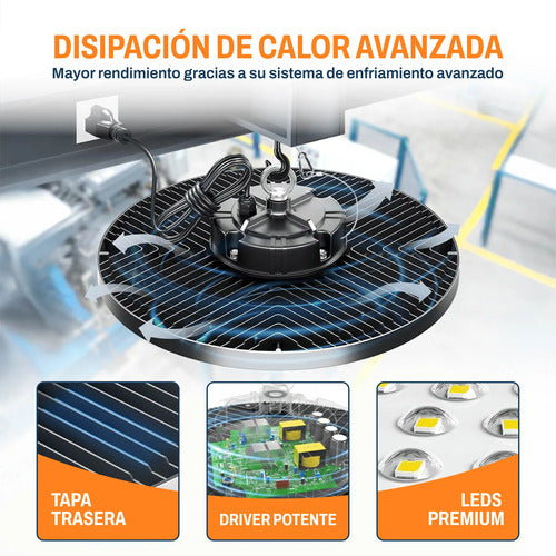 Lámpara Ufo Led 200w Deposito Galpón Industrial (foto 6)