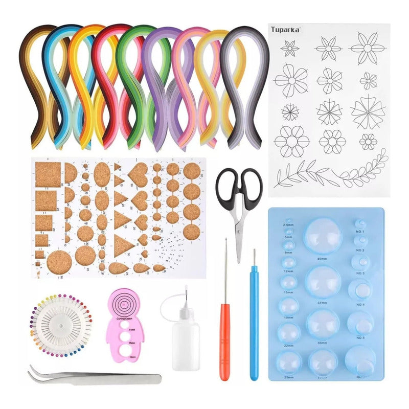 Kit Quilling Filigrana, Set Papel, Herramienta Manualidades