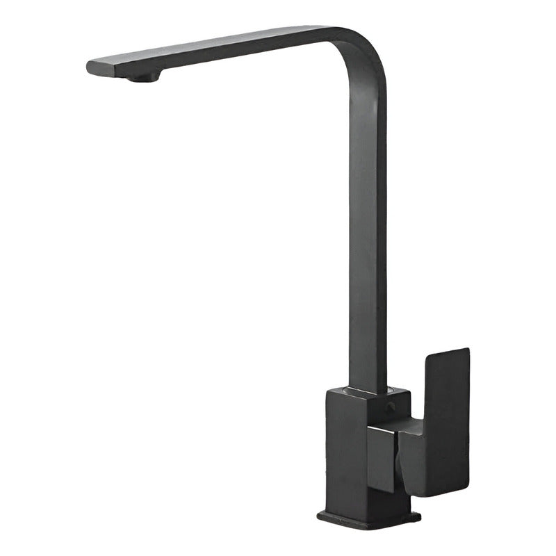 Grifo De Cocina Giratorio 100% Acero Inoxidable Negro