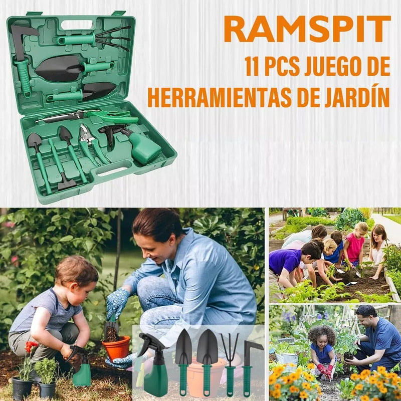 Kit De Jardinería/huerta Set Herramientas Con Maletin 11 Pcs