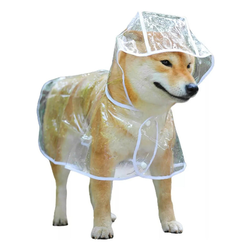 Capa Para Perros Pilot Lluvia Impermeable, Cuidado Mascotas Transparente L