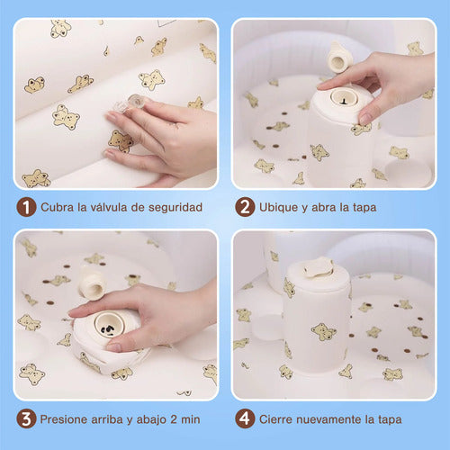 Asiento Inflable Para Bebés De 3 A 36 Meses, Bomba De Aire Beige (foto 5)