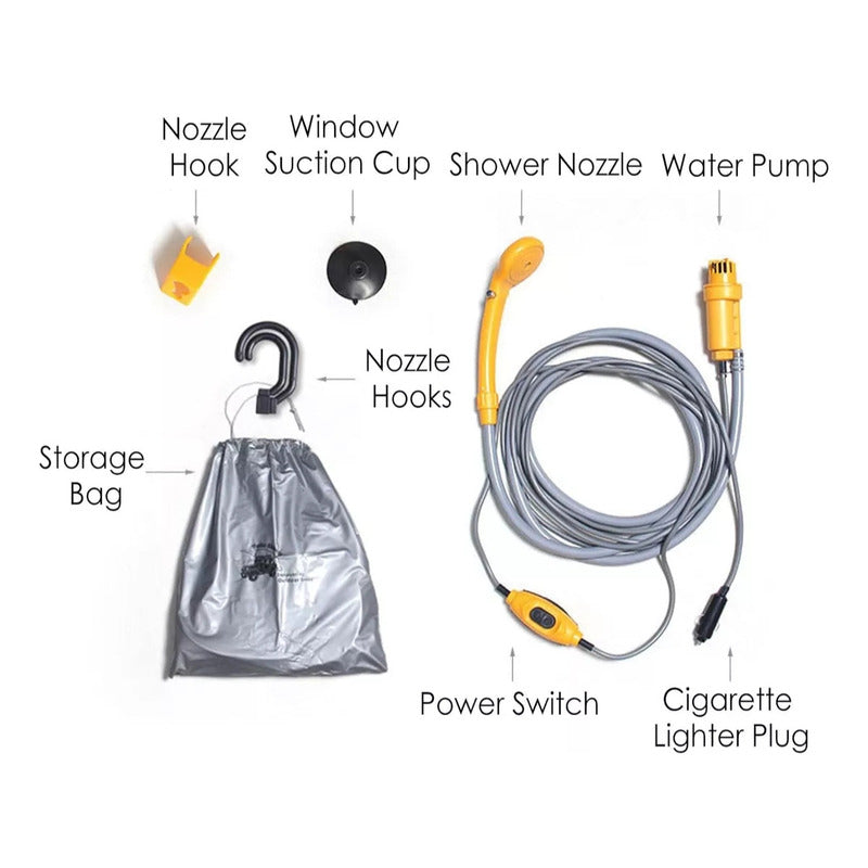 Kit De Ducha Regulable Con Manguera De 2 Metros Para Camping
