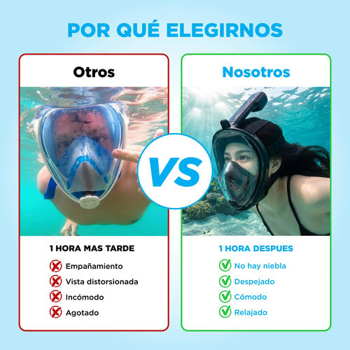Máscara De Buceo Profesional Para Niños Y Adultos Cubre Cara (foto 7)