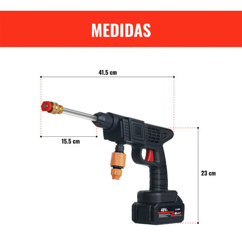 Hidrolavadora A Bateria Portátil Con Espuma Y Accesorios 300 Negro 50 (foto 4)