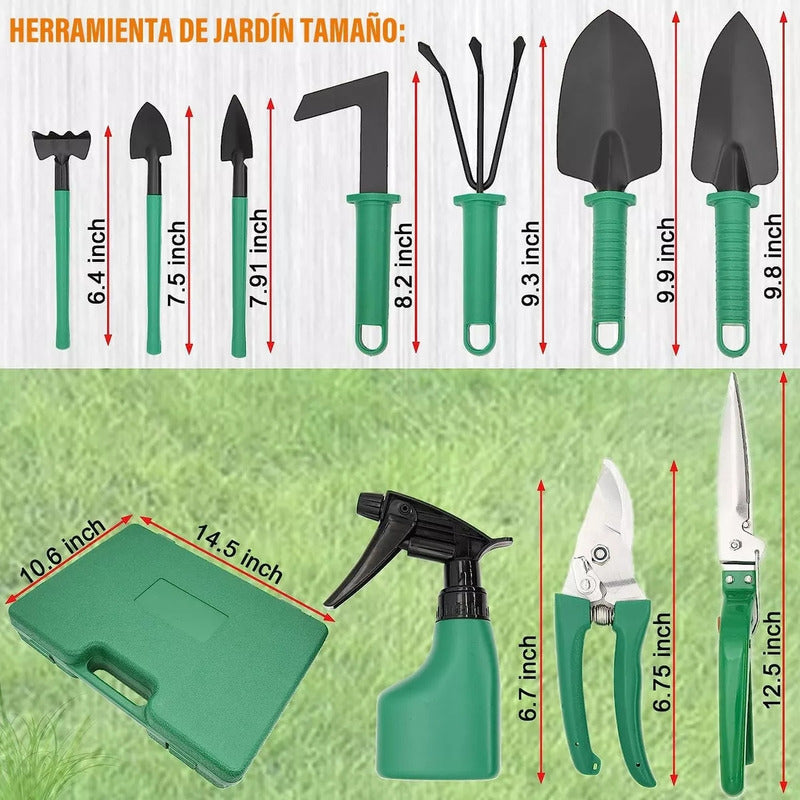 Kit De Jardinería/huerta Set Herramientas Con Maletin 11 Pcs
