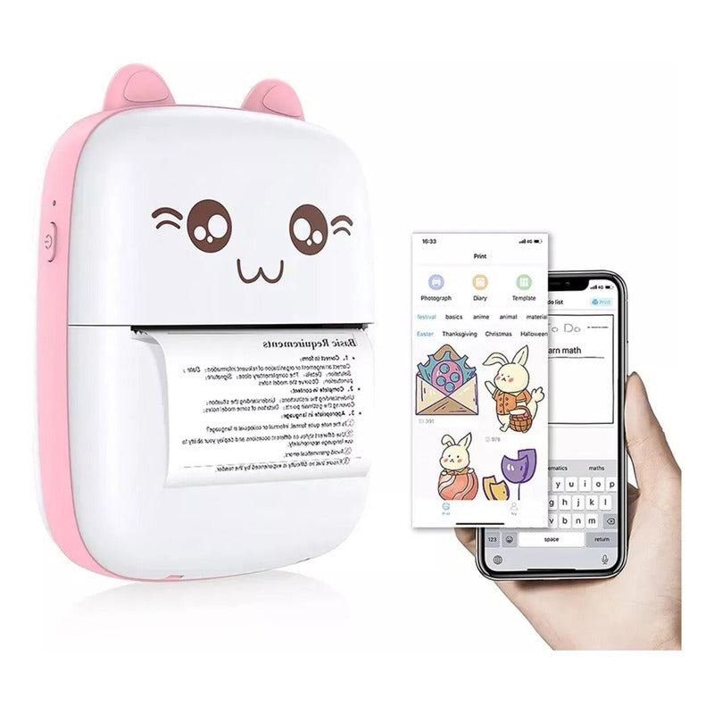 Mini Impresora Térmica Portátil Bluetooth + 5 Rollos
