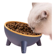 Cuenco Elevado Inclinado Elevado Para Mascotas, Gatos, Perro Azul Marino