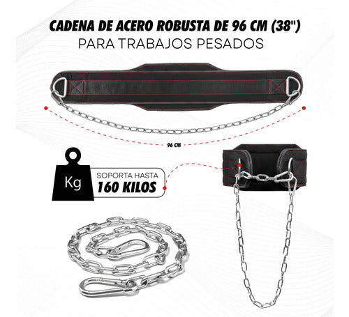 Cinturón Para Pesas Lastre Levantamiento Y Fuerza Peso Negro (foto 3)