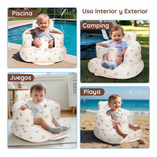 Asiento Inflable Para Bebés De 3 A 36 Meses, Bomba De Aire Beige (foto 7)