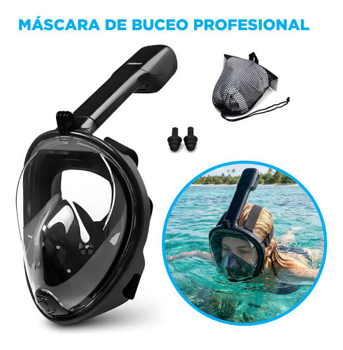 Máscara De Buceo Profesional Para Niños Y Adultos Cubre Cara (foto 2)