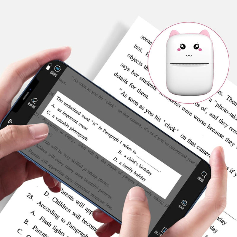 Mini Impresora Térmica Portátil Bluetooth + 5 Rollos