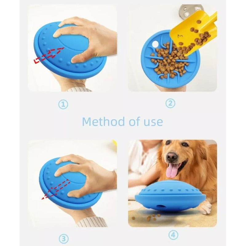 Juguete Interactivo Para Perros, Disco Volador Resistente Azul