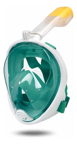 Máscara De Buceo Profesional Para Niños Y Adultos Cubre Cara (Verde S/M)