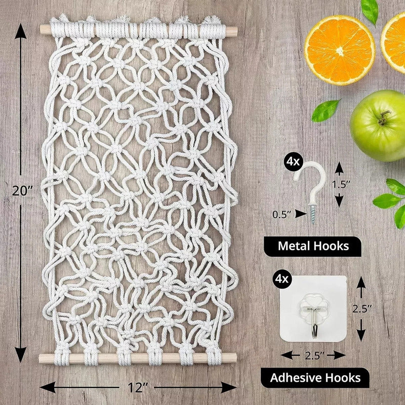 Frutero Colgante Macramé, Cesta Frutas, Organizador Macramé