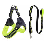 Arnes Anti Tirones Para Mascotas Perro Retráctil + Correa Verde Xl