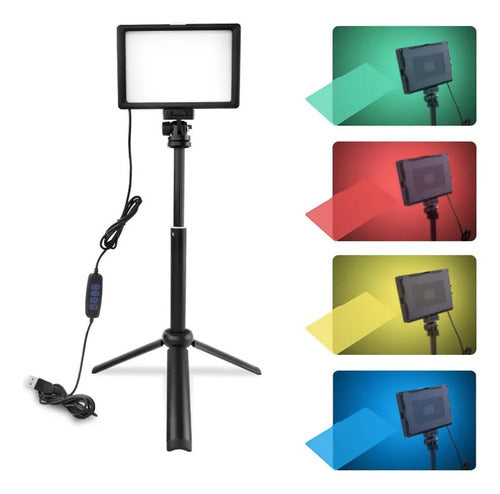 Luz Led Usb Con Filtro De Color Para Grabar Vídeos Negro (foto 3)