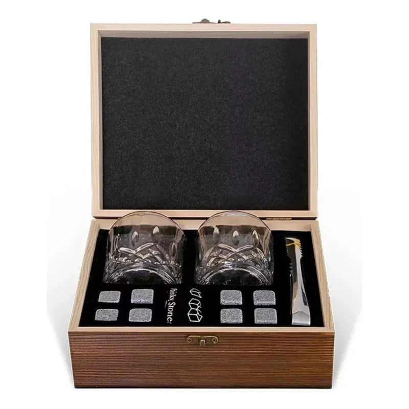 Juego De Vasos De Whisky Con Estuche Y 8 Rocas De Granito