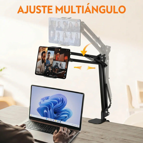 Soporte Plegable Para Tablet De Escritorio Metálico Y Ajusta Gris Oscuro (foto 5)