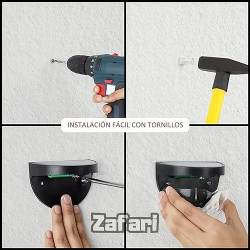 Foco Solar Led Pared Exterior Pack 2 Unidades Para Jardín Blanco (foto 5)