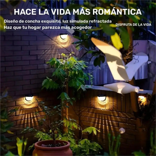 Foco Solar Led Pared Exterior Pack 2 Unidades Para Jardín Blanco (foto 2)