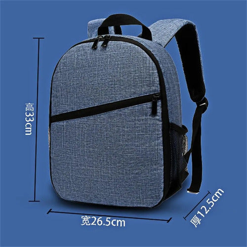 Mochila Para Cámara Reflex Impermeable Multifuncional Azul (foto 3)