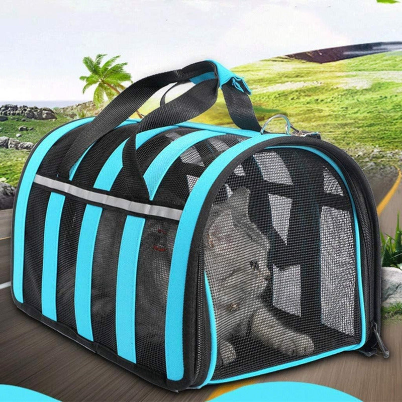 Bolso Para Mascotas Portátil Y Practica Azul