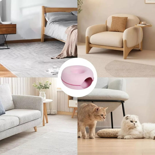 Cama Dona Para Gatos Túnel Fieltro Redondo Interactiva Rosa 50cm X 20cm