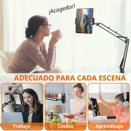 Soporte Plegable Para Tablet De Escritorio Metálico Y Ajusta Gris Oscuro (foto 4)