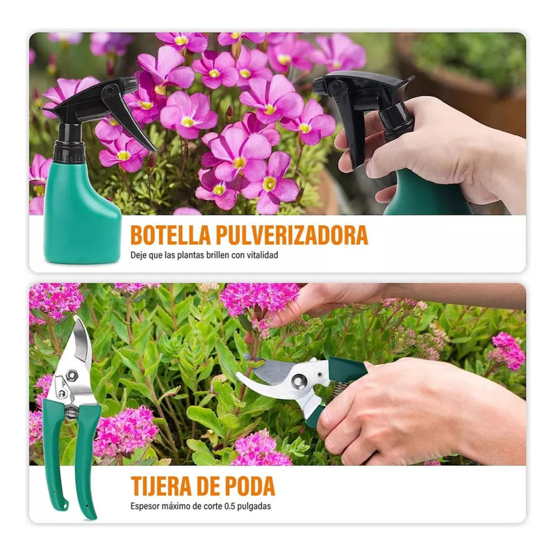 Kit De Jardinería/huerta Set Herramientas Con Maletin 11 Pcs