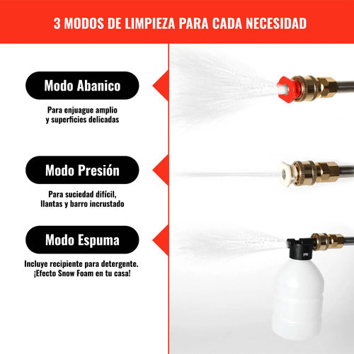 Hidrolavadora A Bateria Portátil Con Espuma Y Accesorios 300 Negro 50 (foto 7)