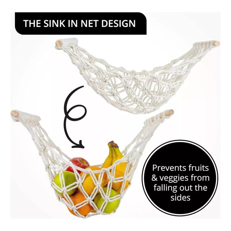 Frutero Colgante Macramé, Cesta Frutas, Organizador Macramé