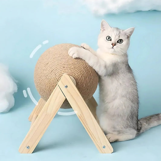 Juguete Rascador Para Gatos Estambre Con Forma De Bola Marrón