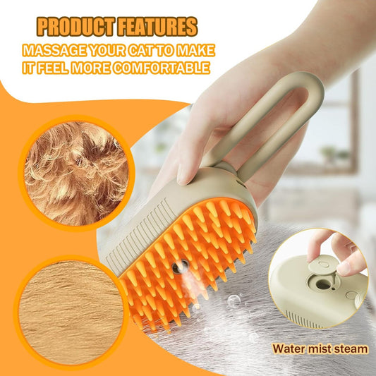Cepillo A Vapor Para Mascotas Peine Pelo Perros Gatos Chocolate