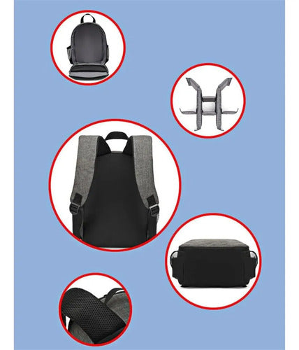 Mochila Para Cámara Reflex Impermeable Multifuncional Azul (foto 4)