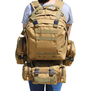 Mochila Táctica Para Hombre Multiuso Con Bolsillos 65l Marrón Claro