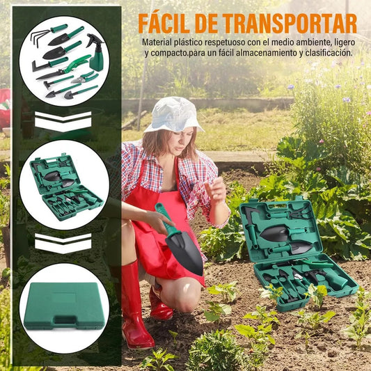 Kit De Jardinería/huerta Set Herramientas Con Maletin 11 Pcs