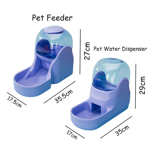 Comedero Y Bebedero Automático Para Mascotas Azul