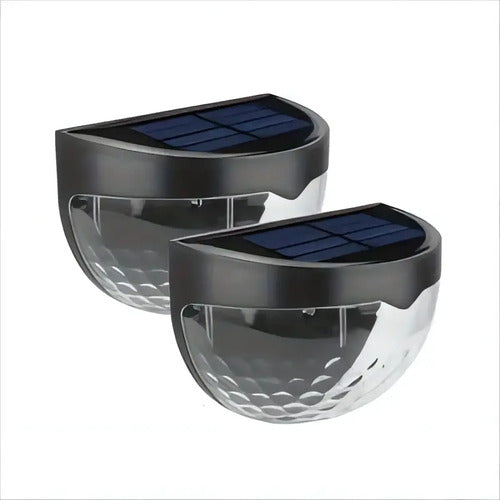 Foco Solar Led Pared Exterior Pack 2 Unidades Para Jardín Blanco (foto 1)