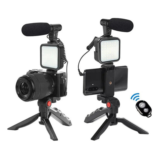 Kit Grabación Video Con Trípode, Flash Y Micrófono Profesion